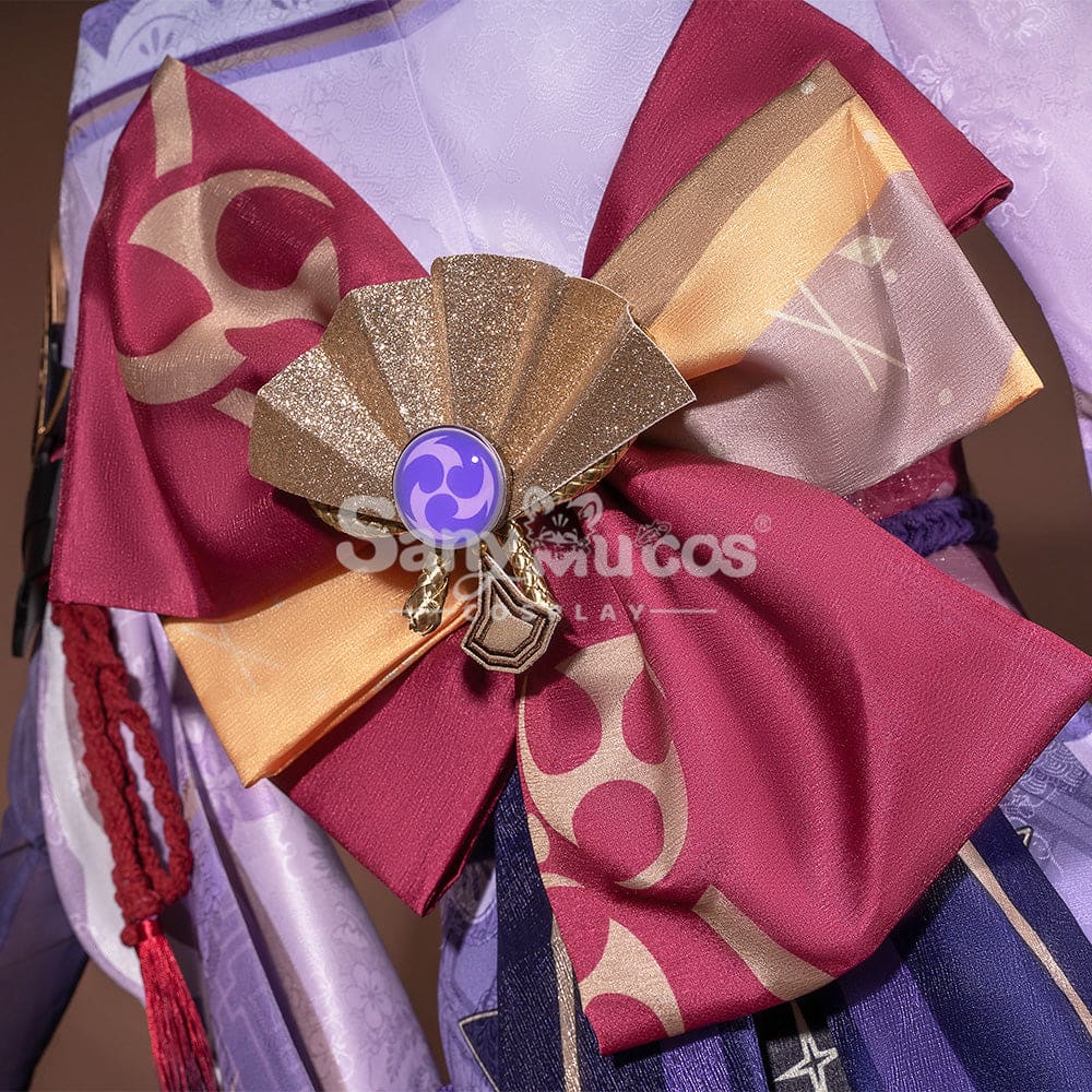 Game Genshin Impact Cosplay Raiden Baal Purple Kimono Costume Costumes