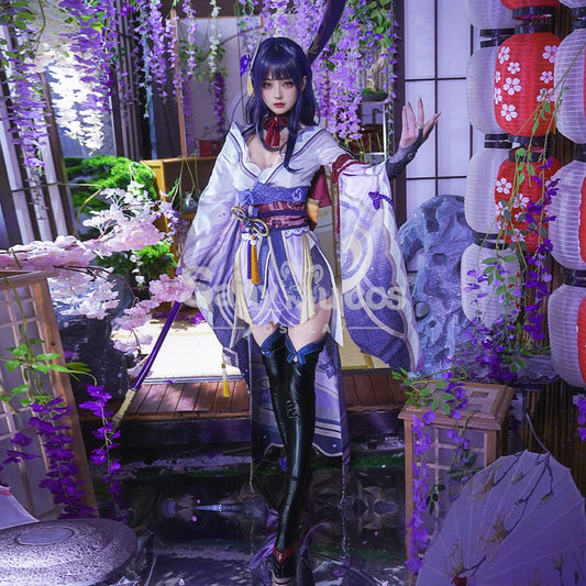 Game Genshin Impact Cosplay Raiden Baal Purple Kimono Costume Costumes 1000