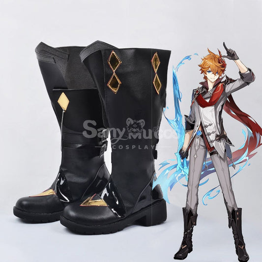 Game Genshin Impact Cosplay Tartaglia Shoes Boots 1000