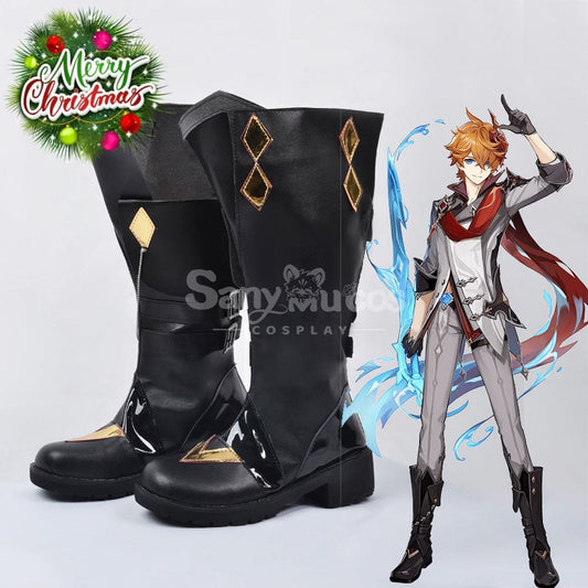 Game Genshin Impact Cosplay Tartaglia Shoes Boots 1000