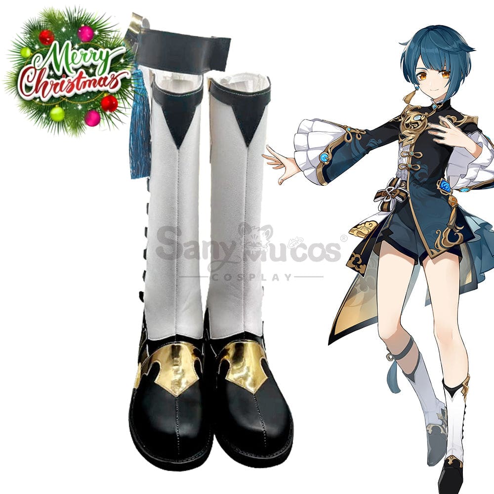 Game Genshin Impact Cosplay Xingqiu Shoes Boots