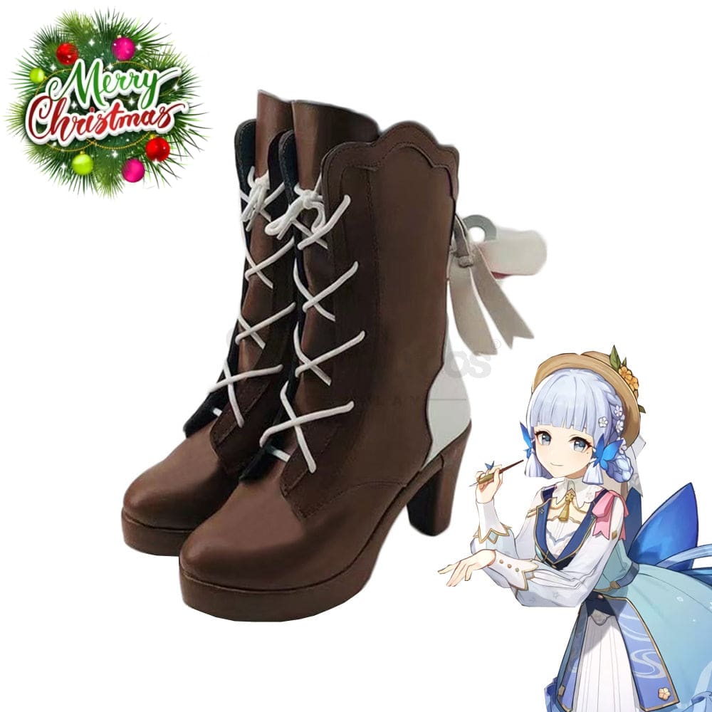 Game Genshin Impact Kamisato Ayaka Fontaine Springbloom Missive Dress New Skin Outfit Cosplay Shoes