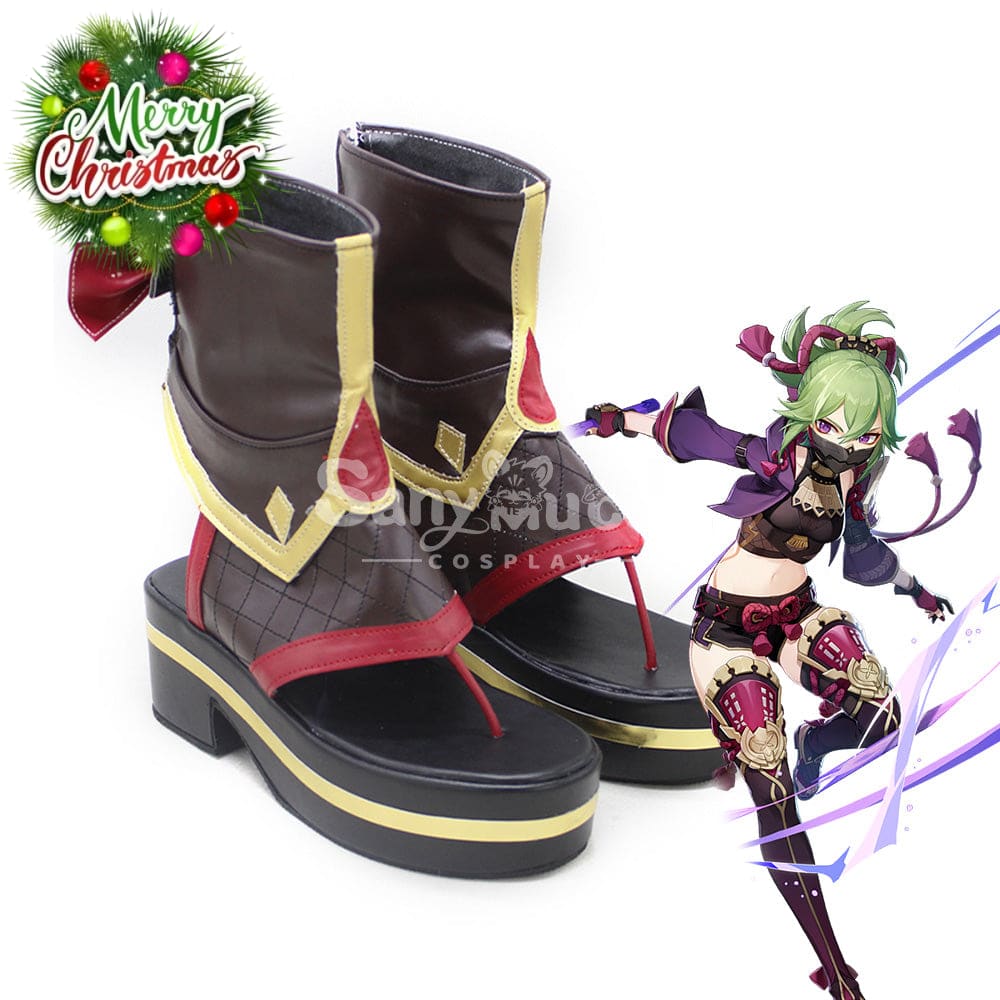 Game Genshin Impact Kuki Shinobu Cosplay Shoes Boots