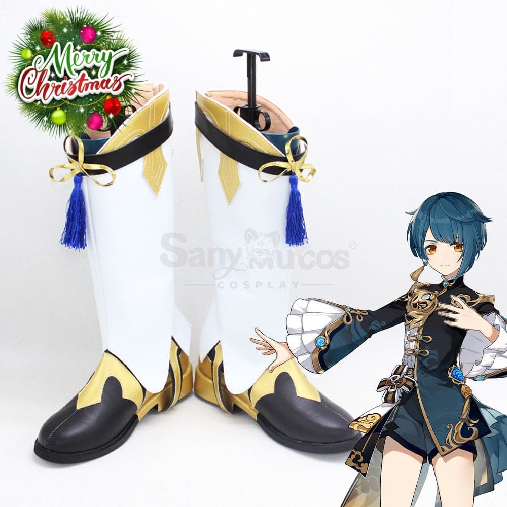 Game Genshin Impact Xingqiu Cosplay Shoes Boots