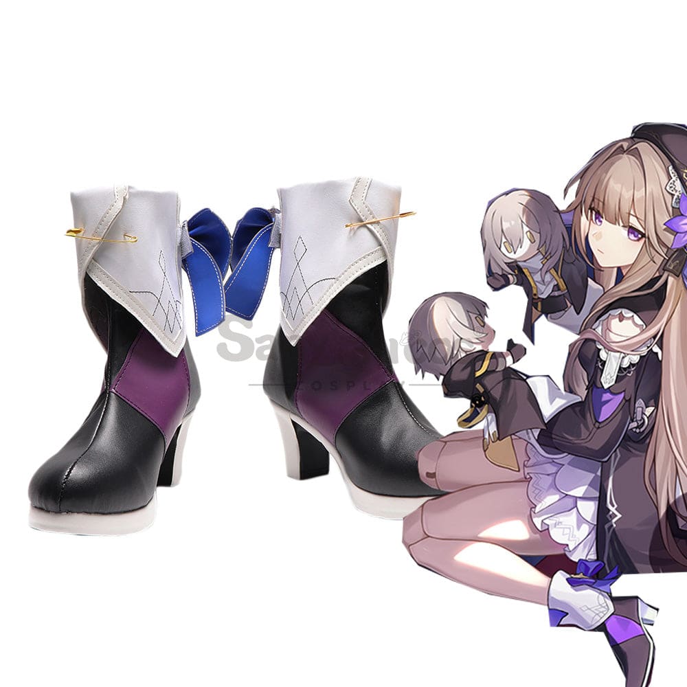 Game Honkai: Star Rail Cosplay Herta Purple Space Station Shoes Boots