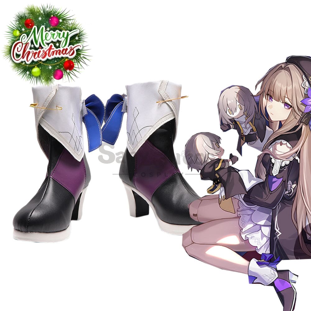 Game Honkai: Star Rail Cosplay Herta Purple Space Station Shoes Boots