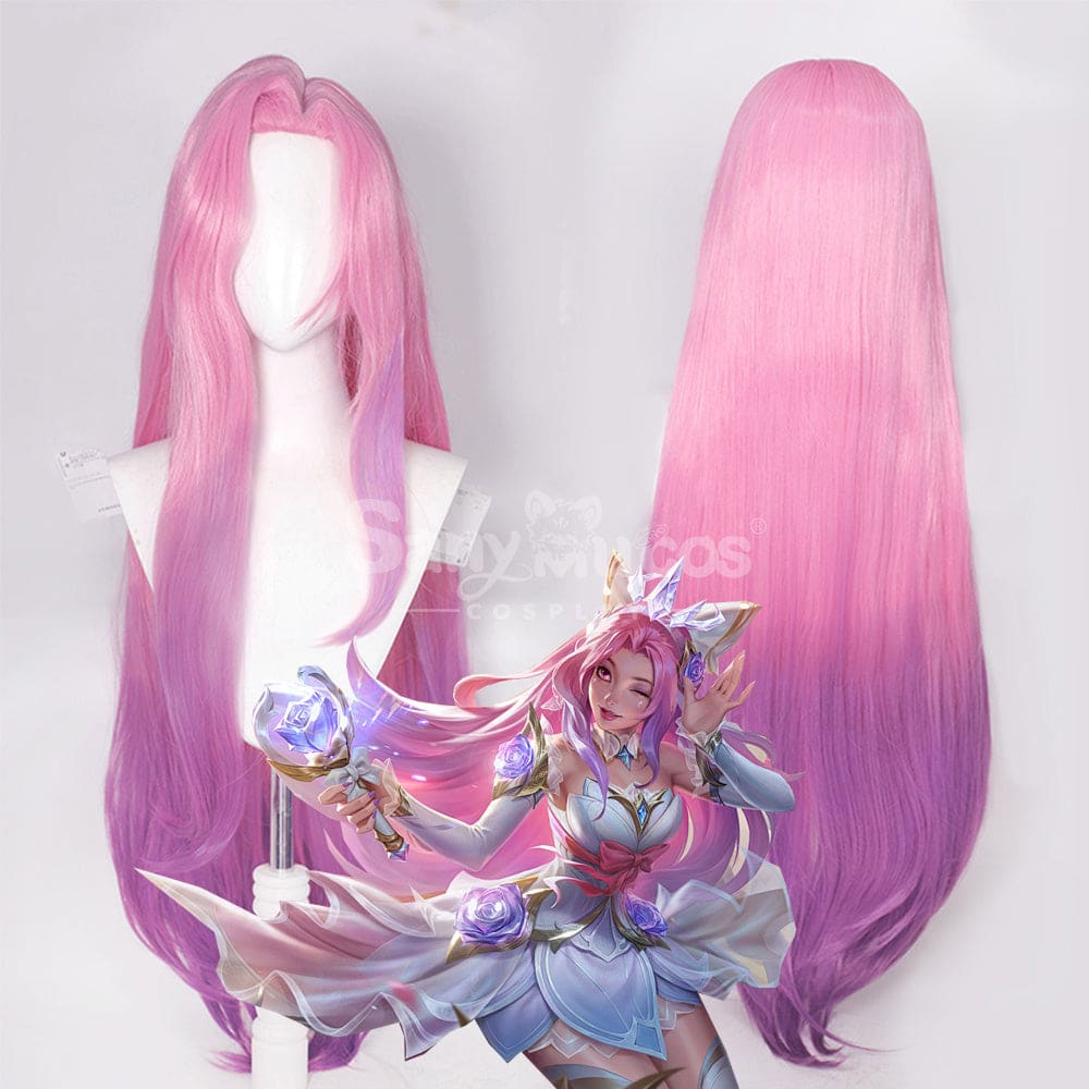 Game League Of Legends: Wild Rift Cosplay Crystal Rose Seraphine Wig Wigs