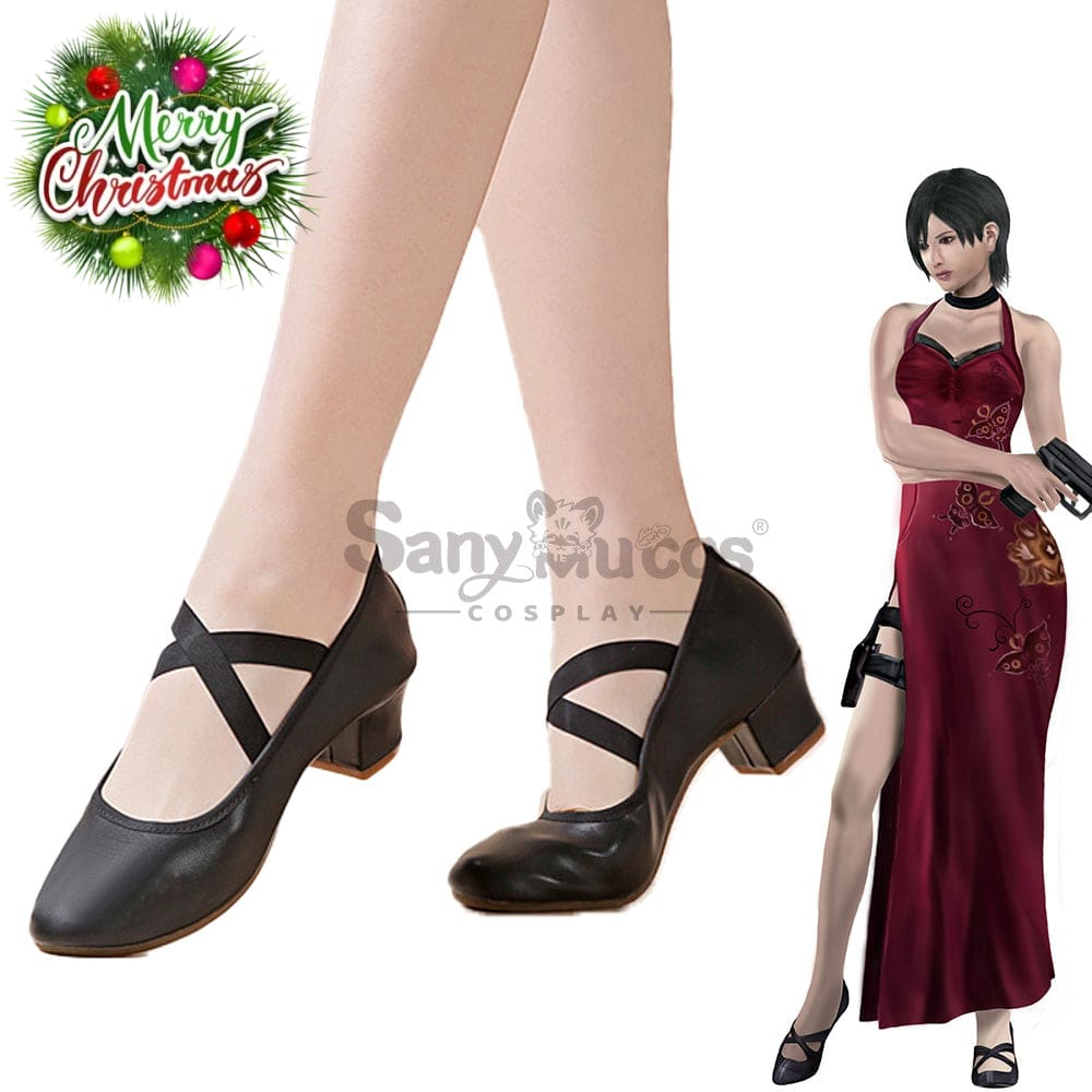 Game Resident Evil 4 Remake Cosplay Ada Wong Cheongsam Shoes Boots