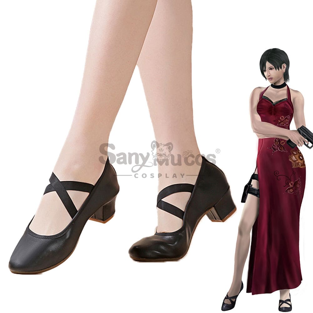 Game Resident Evil 4 Remake Cosplay Ada Wong Cheongsam Shoes Boots