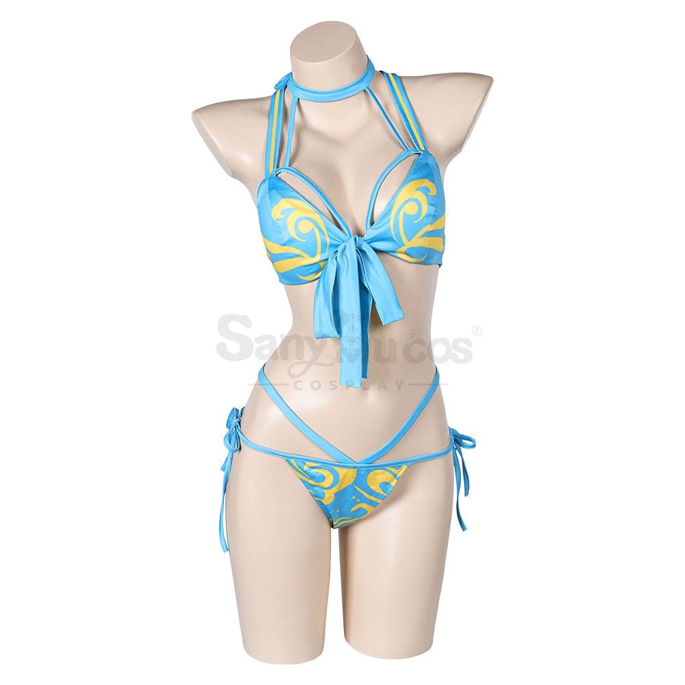 Game Street Fighter Cosplay Chun-Li Bikini Swimsuit Costume Costumes