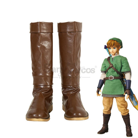 Game The Legend Of Zelda Cosplay Link Brown Shoes Boots