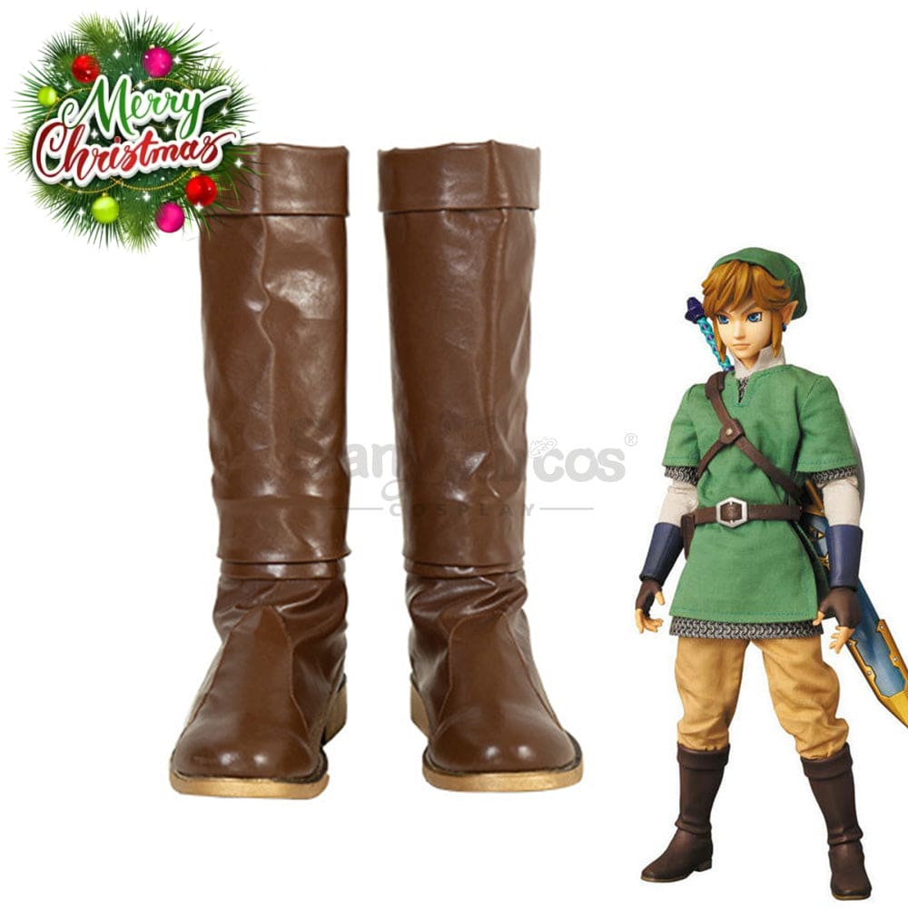 Game The Legend Of Zelda Cosplay Link Brown Shoes Boots