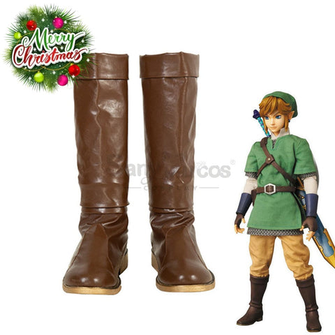Game The Legend Of Zelda Cosplay Link Brown Shoes Boots