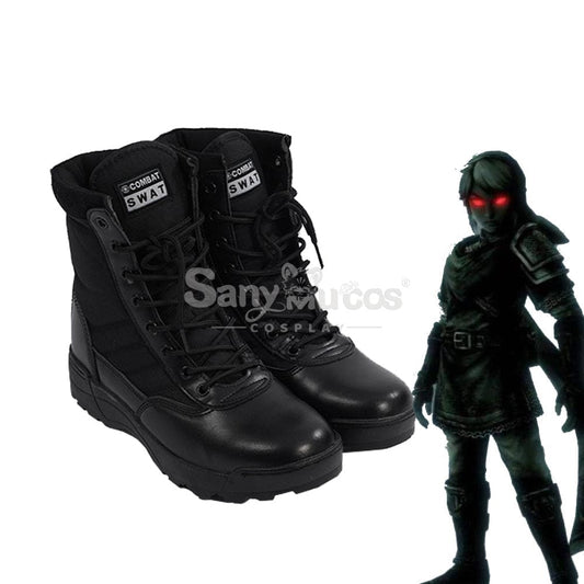 Game The Legend Of Zelda Link Black Shoes Cosplay Boots 1000