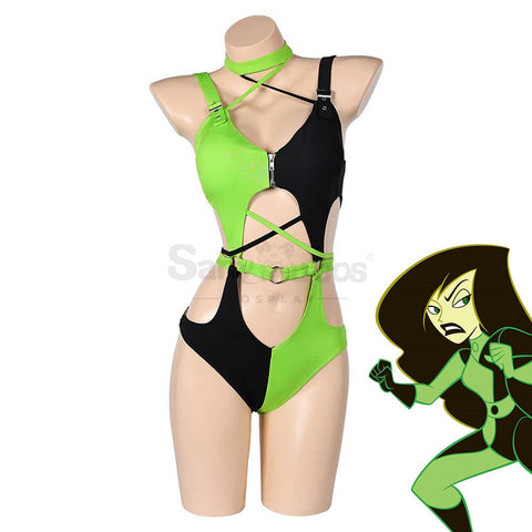 Anime Kim Possible Cosplay Shego Sexy Swimsuit Costume Costumes