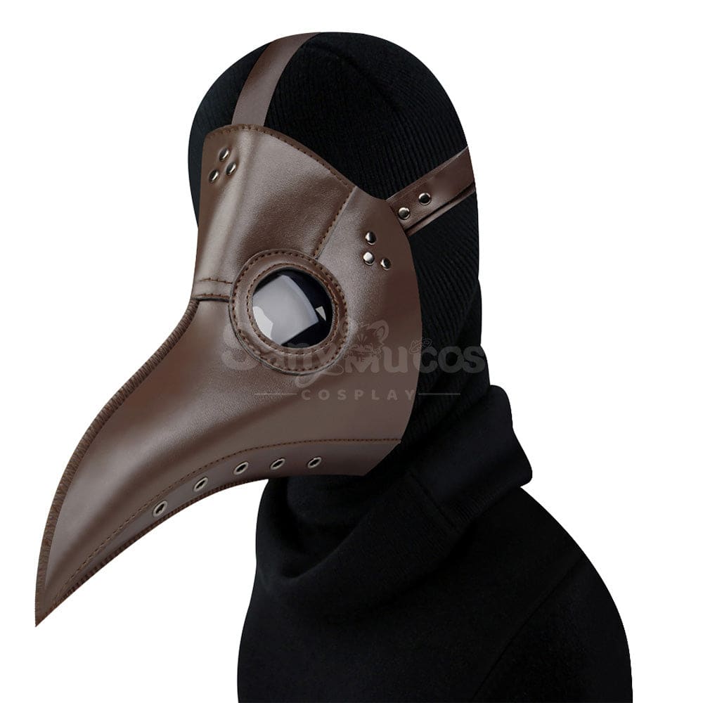 Halloween Cosplay Medieval Black Death Doctor Brown Mask Prop