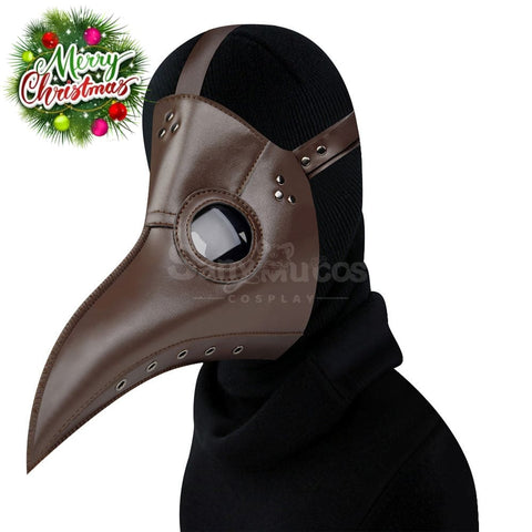 Halloween Cosplay Medieval Black Death Doctor Brown Mask Prop