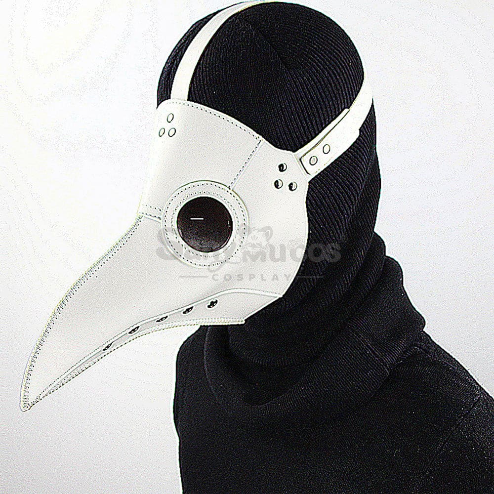 Halloween Cosplay Medieval Black Death Doctor White Mask Prop