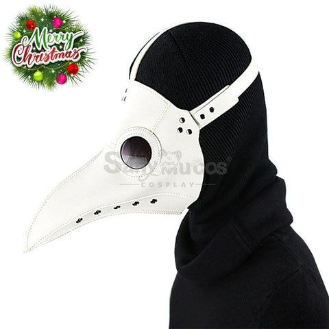 Halloween Cosplay Medieval Black Death Doctor White Mask Prop
