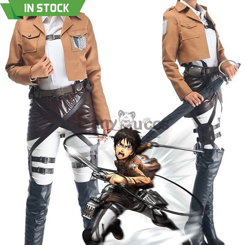 【In Stock】Anime Attack On Titan Cosplay Levi/Eren/Mikasa Costume Costumes