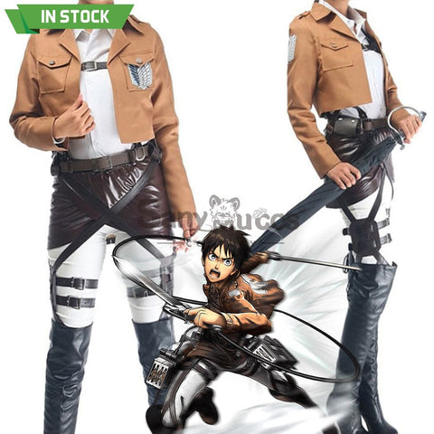 【In Stock】Anime Attack On Titan Cosplay Levi/Eren/Mikasa Costume Costumes