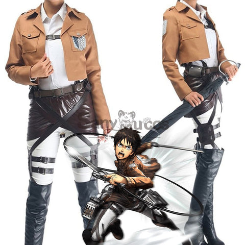 【In Stock】Anime Attack On Titan Cosplay Levi/Eren/Mikasa Costume Costumes