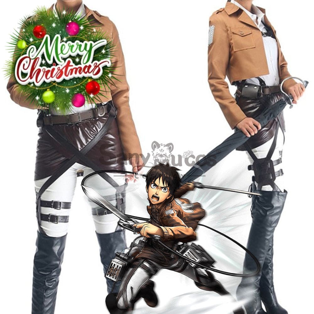 【In Stock】Anime Attack On Titan Cosplay Levi/Eren/Mikasa Costume Costumes