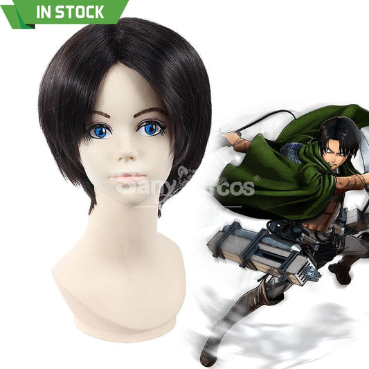 【In Stock】Anime Attack On Titan Cosplay Rivaille Ackerman Wig Wigs 1000