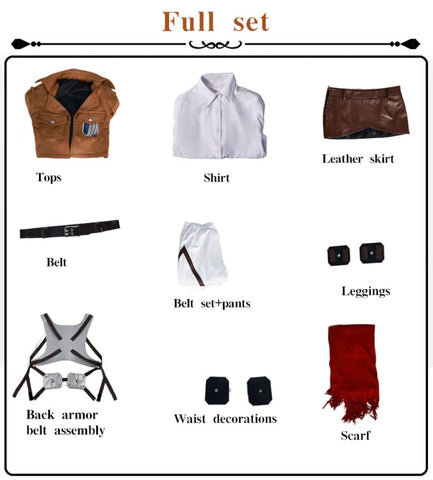 【In Stock】Anime Attack On Titan Cosplay Survey Corps Cosplay Costume Mikasa Ackerman / S Cosplay Costumes