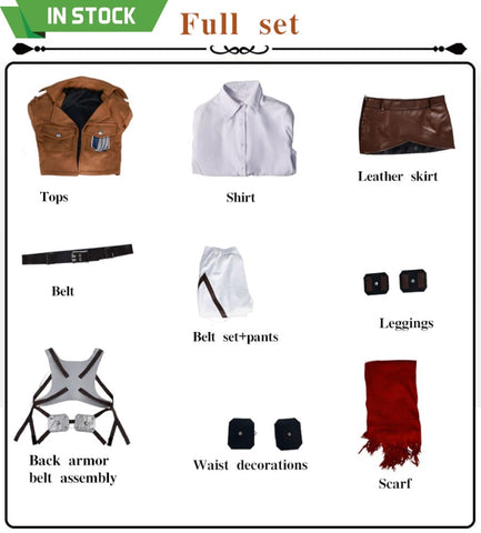 【In Stock】Anime Attack On Titan Cosplay Survey Corps Cosplay Costume Mikasa Ackerman / S Cosplay Costumes