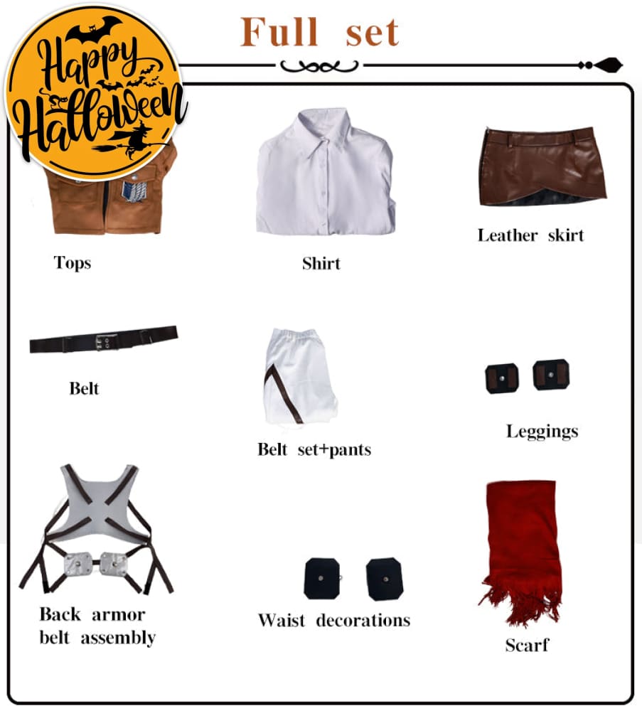 【In Stock】Anime Attack On Titan Cosplay Survey Corps Cosplay Costume Mikasa Ackerman / S Cosplay Costumes