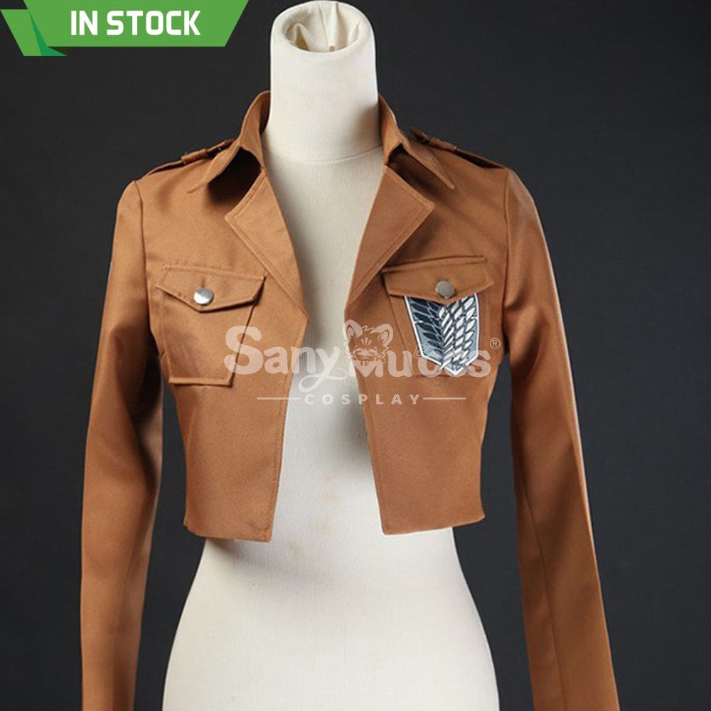 【In Stock】Anime Attack On Titan Cosplay Survey Corps Leather Suit Jacket Costume Costumes