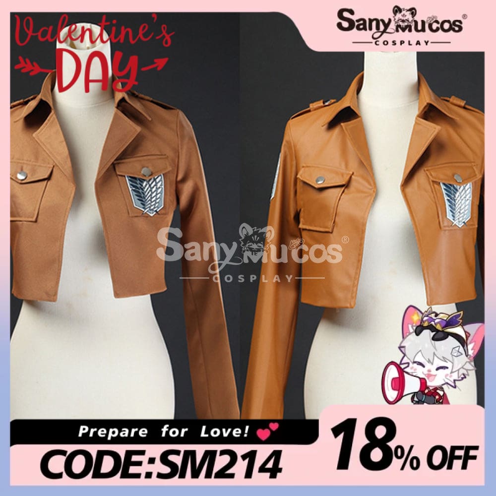 【In Stock】Anime Attack On Titan Cosplay Survey Corps Leather Suit Jacket Costume Costumes