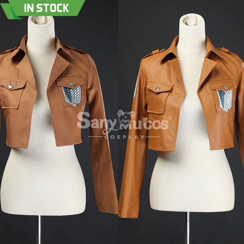 【In Stock】Anime Attack On Titan Cosplay Survey Corps Leather Suit Jacket Costume Costumes