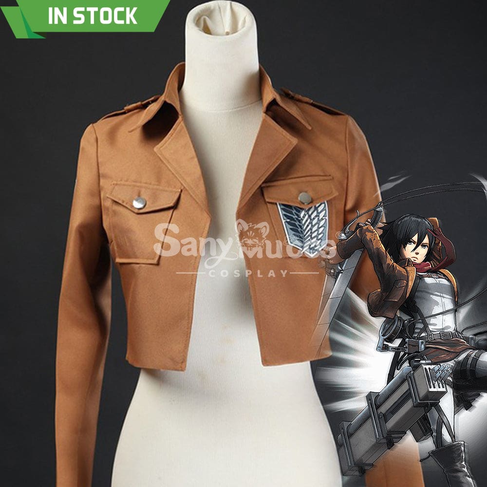 【In Stock】Anime Attack On Titan Cosplay Survey Corps Leather Suit Jacket Costume Costumes