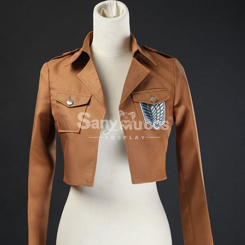 【In Stock】Anime Attack On Titan Cosplay Survey Corps Leather Suit Jacket Costume Costumes