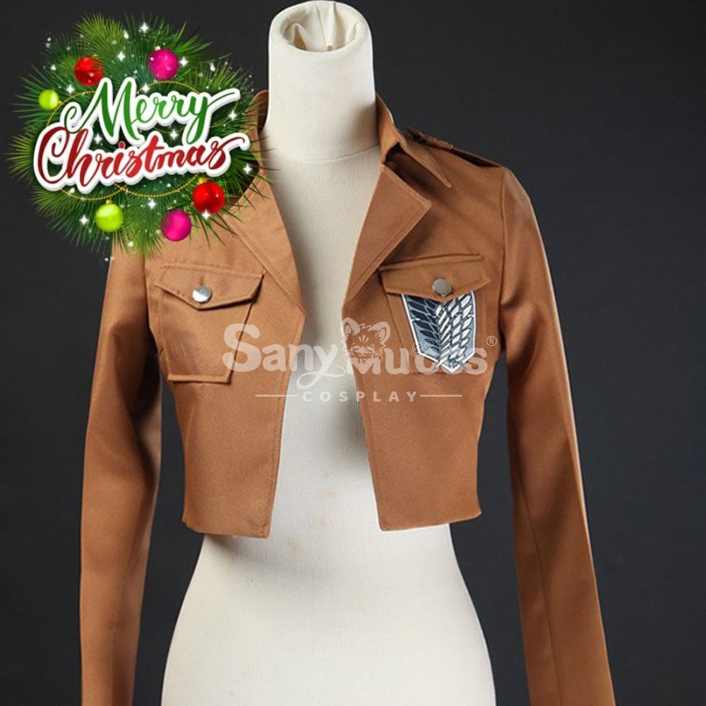 【In Stock】Anime Attack On Titan Cosplay Survey Corps Leather Suit Jacket Costume Costumes