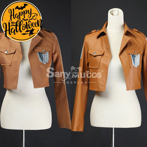 【In Stock】Anime Attack On Titan Cosplay Survey Corps Leather Suit Jacket Costume Costumes