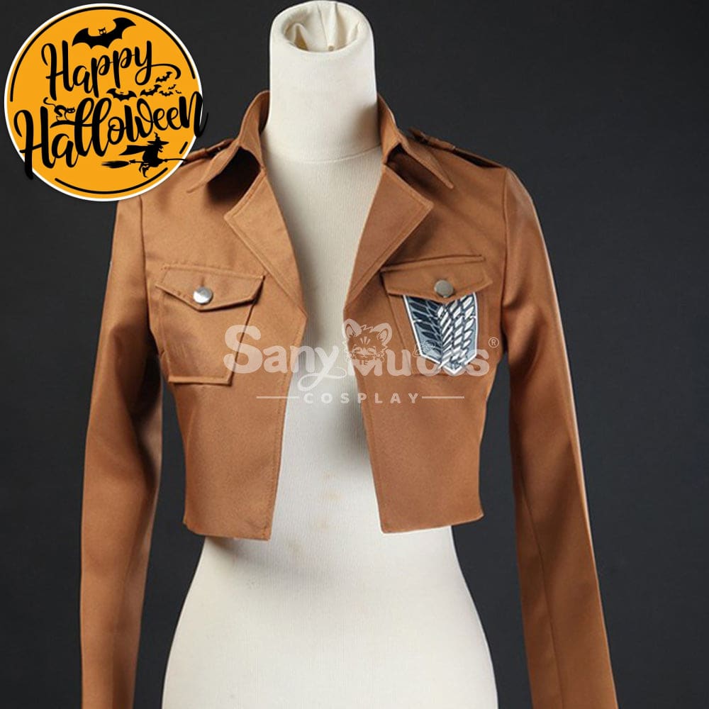 【In Stock】Anime Attack On Titan Cosplay Survey Corps Leather Suit Jacket Costume Costumes