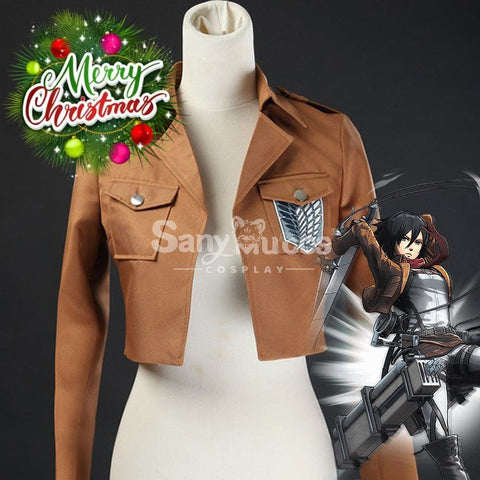 【In Stock】Anime Attack On Titan Cosplay Survey Corps Leather Suit Jacket Costume Costumes