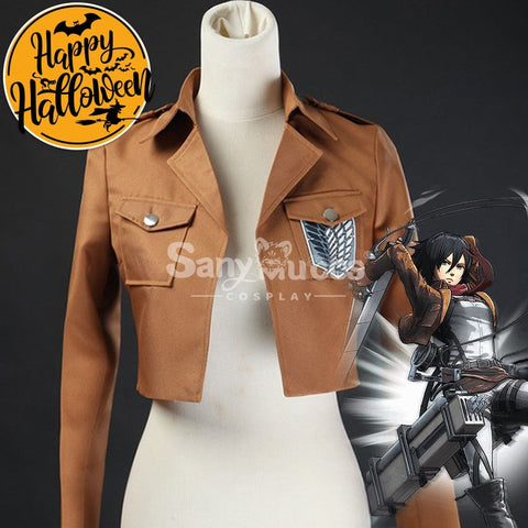 【In Stock】Anime Attack On Titan Cosplay Survey Corps Leather Suit Jacket Costume Costumes