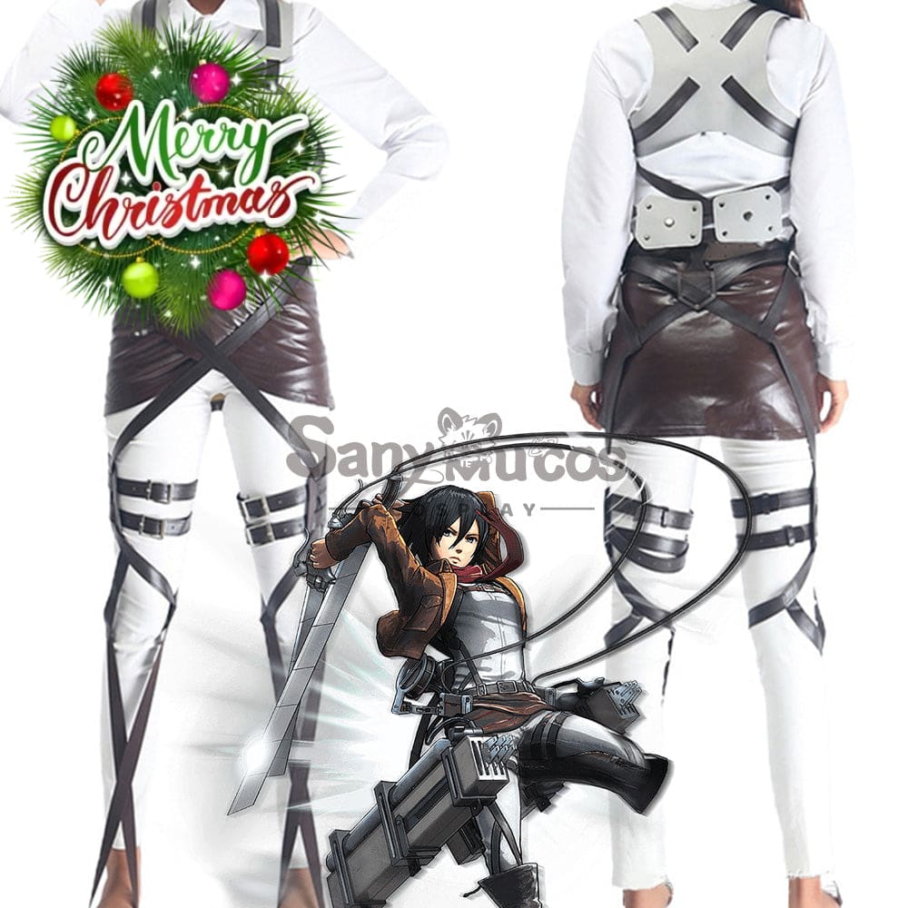 【In Stock】Anime Attack On Titan Cosplay Survey Corps Leather Suit Props Prop