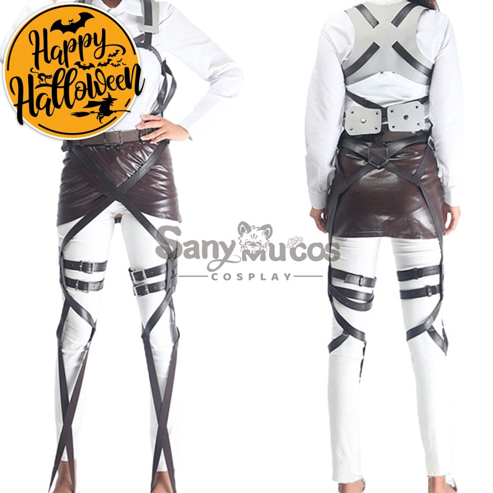 【In Stock】Anime Attack On Titan Cosplay Survey Corps Leather Suit Props Prop