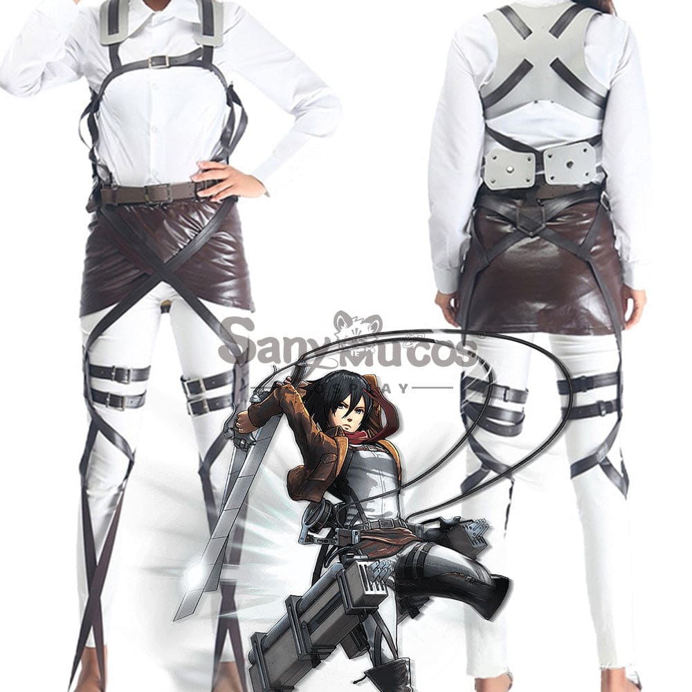 【In Stock】Anime Attack On Titan Cosplay Survey Corps Leather Suit Props Prop