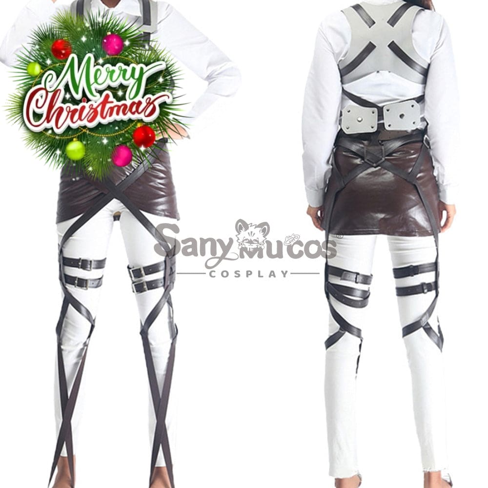 【In Stock】Anime Attack On Titan Cosplay Survey Corps Leather Suit Props Prop