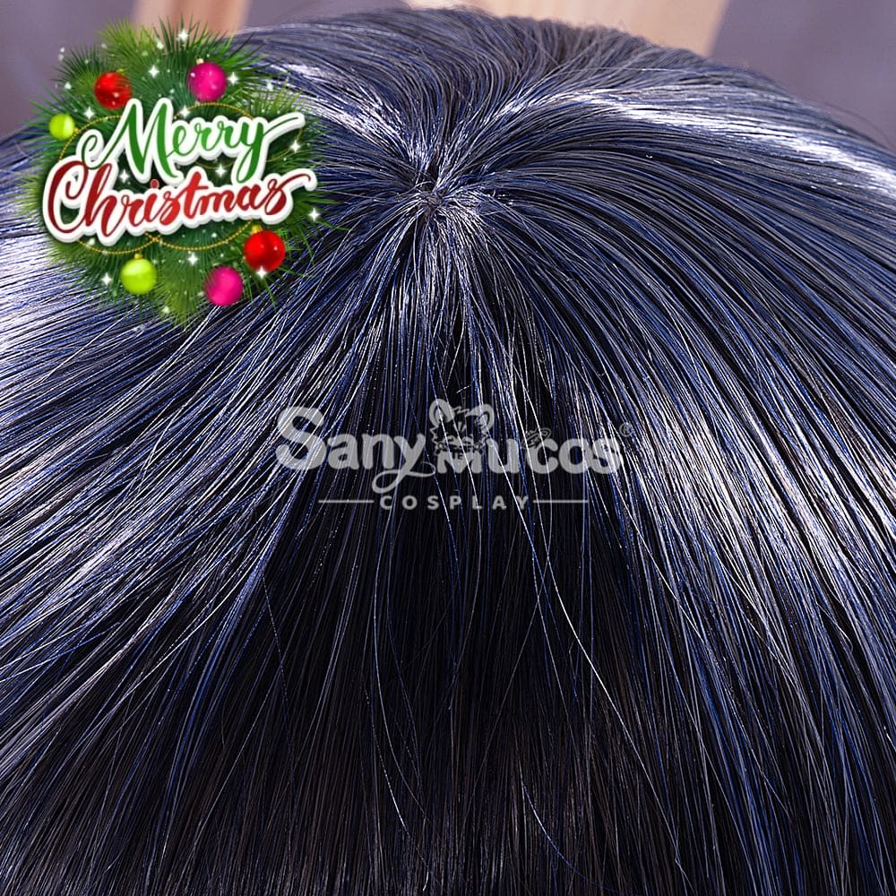 【In Stock】Anime Black Butler Cosplay Ciel Phantomhive Wig Long Dark Blue Twintails Cosplay Wigs