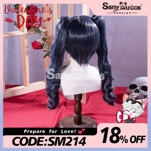 【In Stock】Anime Black Butler Cosplay Ciel Phantomhive Wig Long Dark Blue Twintails Cosplay Wigs