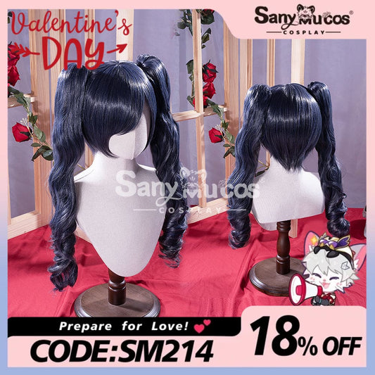 【In Stock】Anime Black Butler Cosplay Ciel Phantomhive Wig Long Dark Blue Twintails Cosplay Wigs 1000