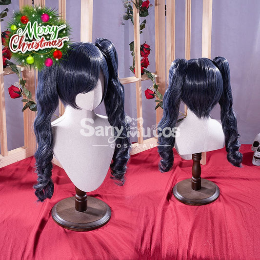 【In Stock】Anime Black Butler Cosplay Ciel Phantomhive Wig Long Dark Blue Twintails Cosplay Wigs 1000