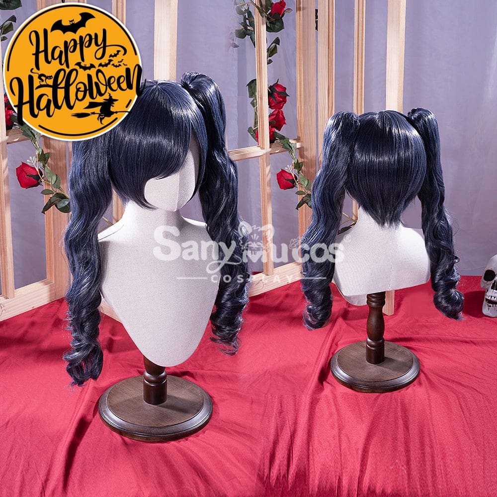 【In Stock】Anime Black Butler Cosplay Ciel Phantomhive Wig Long Dark Blue Twintails Cosplay Wigs